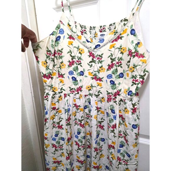 Old Navy Floral Print Sleeveless Midi Dress With Adjustable Straps & Smocked Bac - Picture 9 of 12